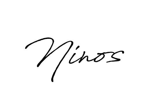 Use a signature maker to create a handwritten signature online. With this signature software, you can design (Antro_Vectra_Bolder) your own signature for name Ninos. Ninos signature style 7 images and pictures png