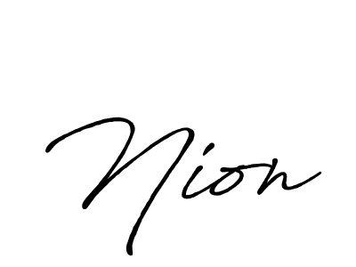 Nion stylish signature style. Best Handwritten Sign (Antro_Vectra_Bolder) for my name. Handwritten Signature Collection Ideas for my name Nion. Nion signature style 7 images and pictures png