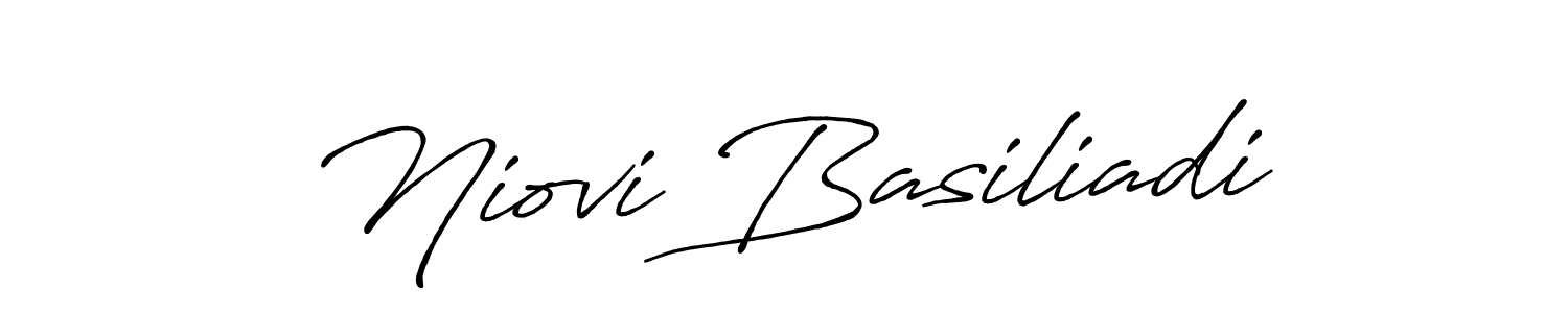 Design your own signature with our free online signature maker. With this signature software, you can create a handwritten (Antro_Vectra_Bolder) signature for name Niovi Basiliadi. Niovi Basiliadi signature style 7 images and pictures png