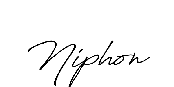 The best way (Antro_Vectra_Bolder) to make a short signature is to pick only two or three words in your name. The name Niphon include a total of six letters. For converting this name. Niphon signature style 7 images and pictures png
