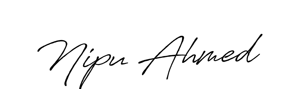 Create a beautiful signature design for name Nipu Ahmed. With this signature (Antro_Vectra_Bolder) fonts, you can make a handwritten signature for free. Nipu Ahmed signature style 7 images and pictures png