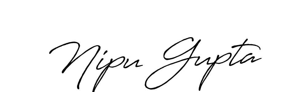 How to make Nipu Gupta name signature. Use Antro_Vectra_Bolder style for creating short signs online. This is the latest handwritten sign. Nipu Gupta signature style 7 images and pictures png