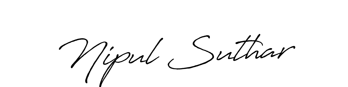 Nipul Suthar stylish signature style. Best Handwritten Sign (Antro_Vectra_Bolder) for my name. Handwritten Signature Collection Ideas for my name Nipul Suthar. Nipul Suthar signature style 7 images and pictures png