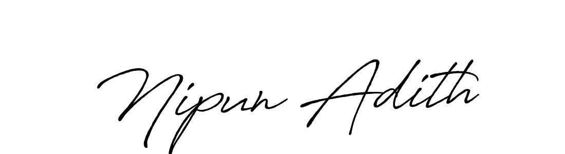How to make Nipun Adith signature? Antro_Vectra_Bolder is a professional autograph style. Create handwritten signature for Nipun Adith name. Nipun Adith signature style 7 images and pictures png