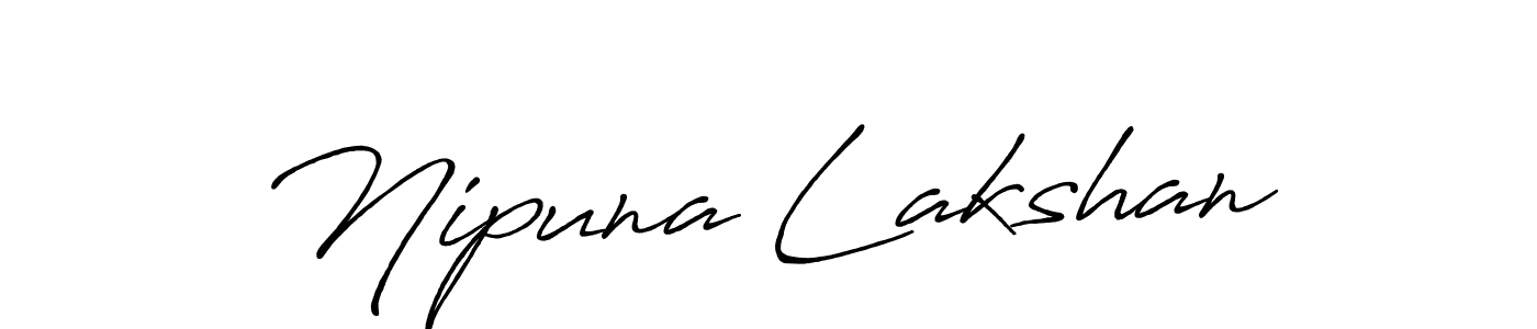 How to make Nipuna Lakshan name signature. Use Antro_Vectra_Bolder style for creating short signs online. This is the latest handwritten sign. Nipuna Lakshan signature style 7 images and pictures png