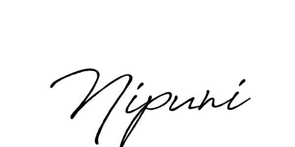 Create a beautiful signature design for name Nipuni. With this signature (Antro_Vectra_Bolder) fonts, you can make a handwritten signature for free. Nipuni signature style 7 images and pictures png