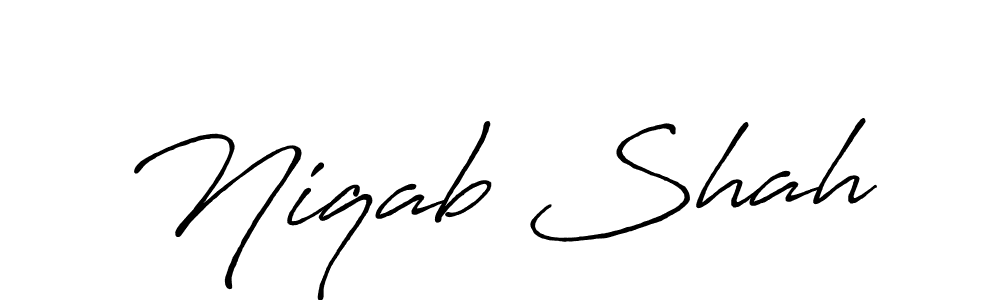 This is the best signature style for the Niqab Shah name. Also you like these signature font (Antro_Vectra_Bolder). Mix name signature. Niqab Shah signature style 7 images and pictures png