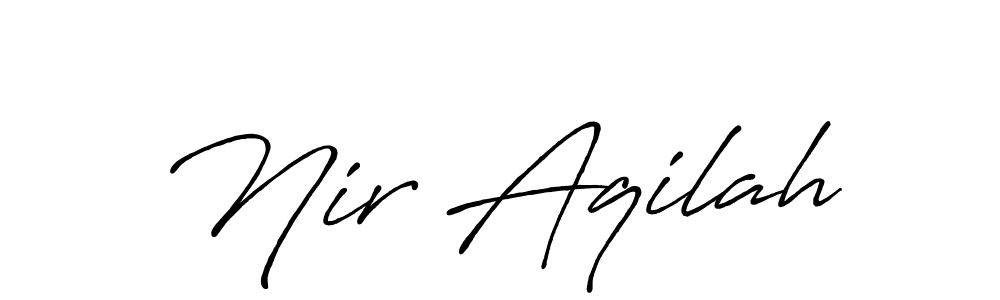 Create a beautiful signature design for name Nir Aqilah. With this signature (Antro_Vectra_Bolder) fonts, you can make a handwritten signature for free. Nir Aqilah signature style 7 images and pictures png