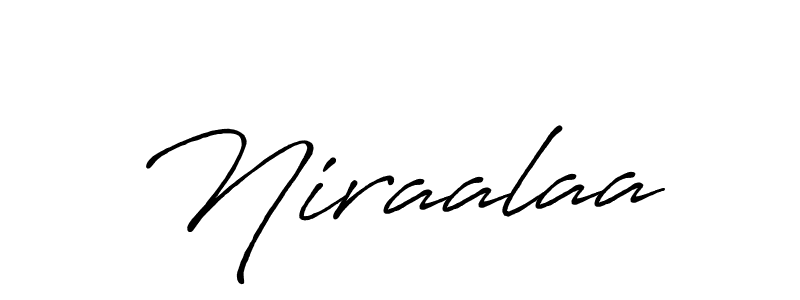 Make a beautiful signature design for name Niraalaa. With this signature (Antro_Vectra_Bolder) style, you can create a handwritten signature for free. Niraalaa signature style 7 images and pictures png