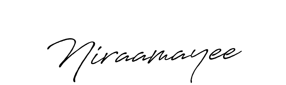 Make a beautiful signature design for name Niraamayee. With this signature (Antro_Vectra_Bolder) style, you can create a handwritten signature for free. Niraamayee signature style 7 images and pictures png