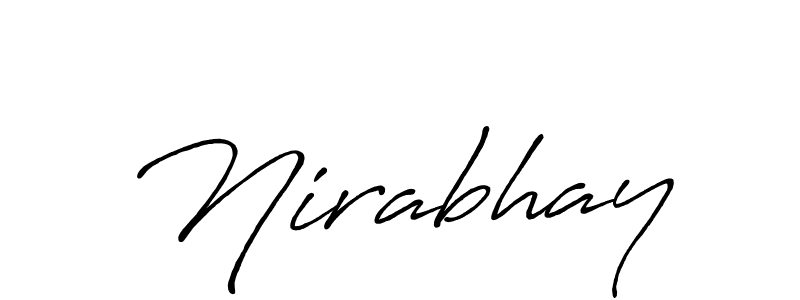 Also we have Nirabhay name is the best signature style. Create professional handwritten signature collection using Antro_Vectra_Bolder autograph style. Nirabhay signature style 7 images and pictures png