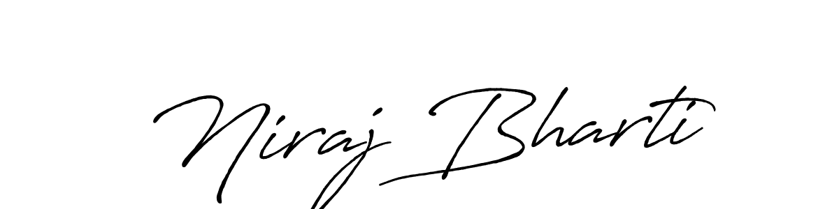 How to make Niraj Bharti name signature. Use Antro_Vectra_Bolder style for creating short signs online. This is the latest handwritten sign. Niraj Bharti signature style 7 images and pictures png