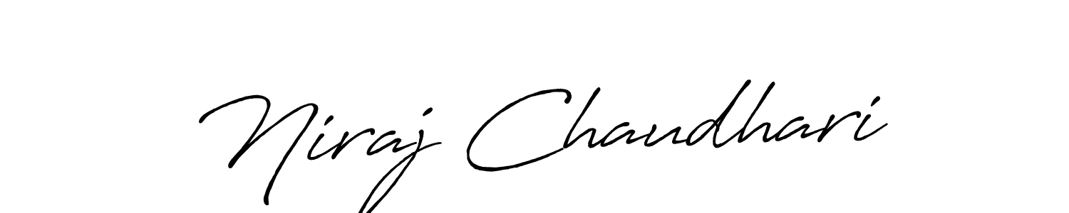 Create a beautiful signature design for name Niraj Chaudhari. With this signature (Antro_Vectra_Bolder) fonts, you can make a handwritten signature for free. Niraj Chaudhari signature style 7 images and pictures png