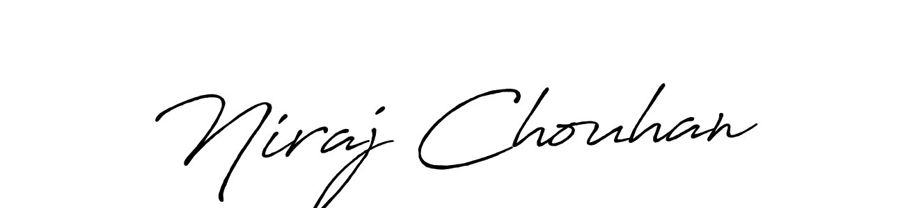 How to make Niraj Chouhan name signature. Use Antro_Vectra_Bolder style for creating short signs online. This is the latest handwritten sign. Niraj Chouhan signature style 7 images and pictures png