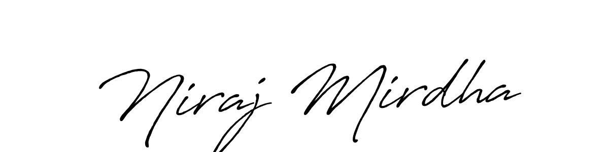 Antro_Vectra_Bolder is a professional signature style that is perfect for those who want to add a touch of class to their signature. It is also a great choice for those who want to make their signature more unique. Get Niraj Mirdha name to fancy signature for free. Niraj Mirdha signature style 7 images and pictures png