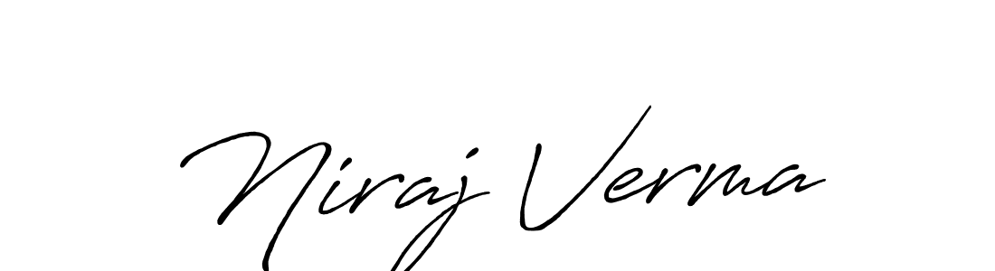 Create a beautiful signature design for name Niraj Verma. With this signature (Antro_Vectra_Bolder) fonts, you can make a handwritten signature for free. Niraj Verma signature style 7 images and pictures png