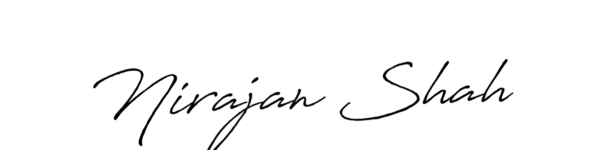 How to make Nirajan Shah name signature. Use Antro_Vectra_Bolder style for creating short signs online. This is the latest handwritten sign. Nirajan Shah signature style 7 images and pictures png