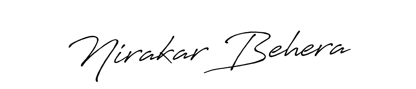 Use a signature maker to create a handwritten signature online. With this signature software, you can design (Antro_Vectra_Bolder) your own signature for name Nirakar Behera. Nirakar Behera signature style 7 images and pictures png