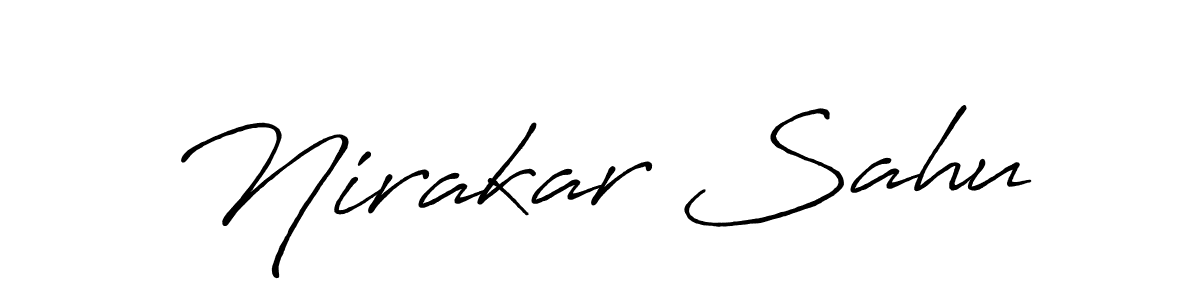 Create a beautiful signature design for name Nirakar Sahu. With this signature (Antro_Vectra_Bolder) fonts, you can make a handwritten signature for free. Nirakar Sahu signature style 7 images and pictures png