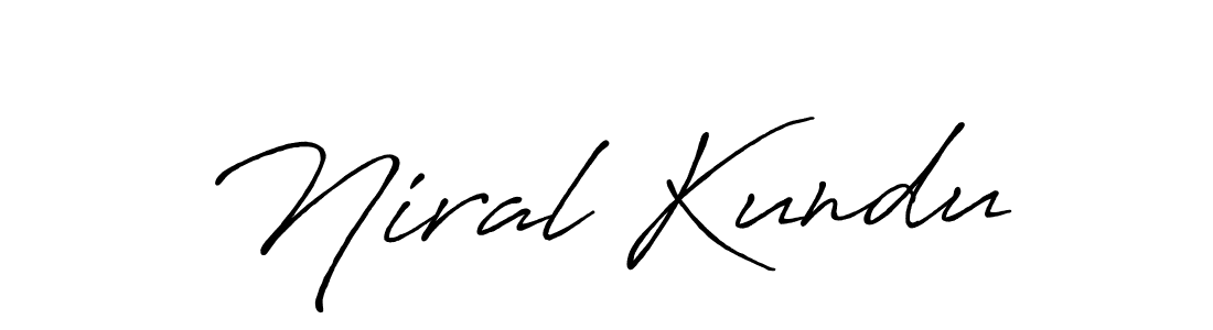 Make a beautiful signature design for name Niral Kundu. With this signature (Antro_Vectra_Bolder) style, you can create a handwritten signature for free. Niral Kundu signature style 7 images and pictures png