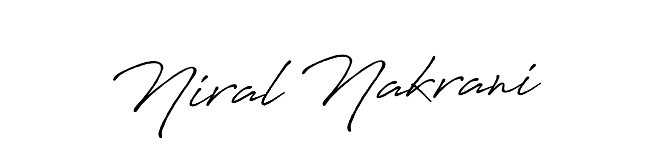 Niral Nakrani stylish signature style. Best Handwritten Sign (Antro_Vectra_Bolder) for my name. Handwritten Signature Collection Ideas for my name Niral Nakrani. Niral Nakrani signature style 7 images and pictures png