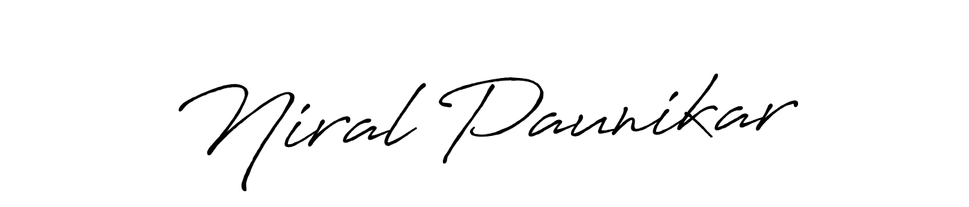 Design your own signature with our free online signature maker. With this signature software, you can create a handwritten (Antro_Vectra_Bolder) signature for name Niral Paunikar. Niral Paunikar signature style 7 images and pictures png