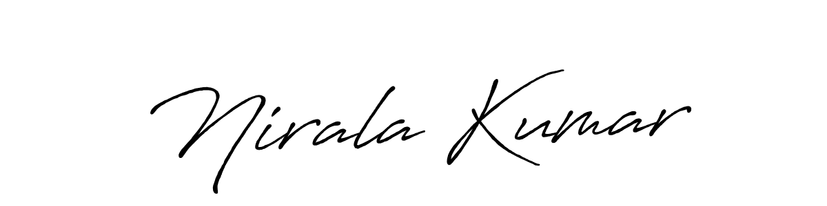 How to make Nirala Kumar name signature. Use Antro_Vectra_Bolder style for creating short signs online. This is the latest handwritten sign. Nirala Kumar signature style 7 images and pictures png