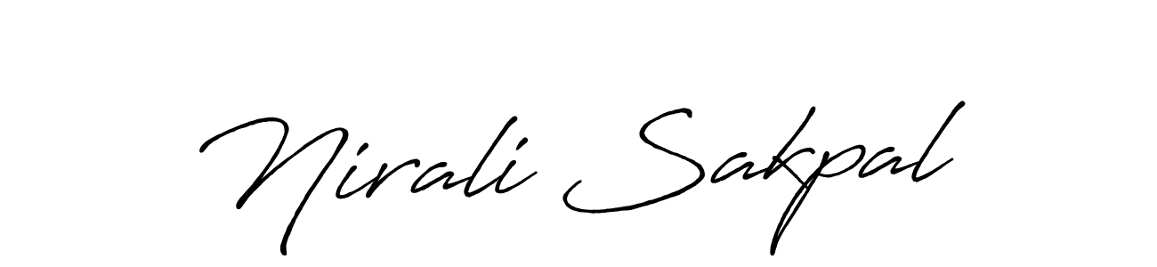 Make a beautiful signature design for name Nirali Sakpal. With this signature (Antro_Vectra_Bolder) style, you can create a handwritten signature for free. Nirali Sakpal signature style 7 images and pictures png