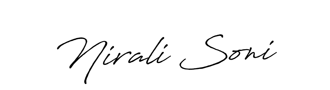 Use a signature maker to create a handwritten signature online. With this signature software, you can design (Antro_Vectra_Bolder) your own signature for name Nirali Soni. Nirali Soni signature style 7 images and pictures png