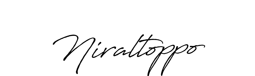 Similarly Antro_Vectra_Bolder is the best handwritten signature design. Signature creator online .You can use it as an online autograph creator for name Niraltoppo. Niraltoppo signature style 7 images and pictures png