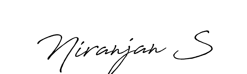 Create a beautiful signature design for name Niranjan S. With this signature (Antro_Vectra_Bolder) fonts, you can make a handwritten signature for free. Niranjan S signature style 7 images and pictures png