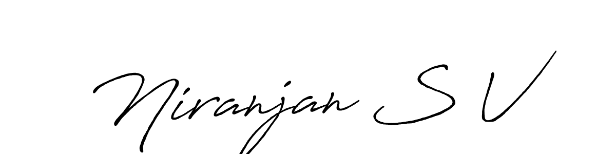 Also You can easily find your signature by using the search form. We will create Niranjan S V name handwritten signature images for you free of cost using Antro_Vectra_Bolder sign style. Niranjan S V signature style 7 images and pictures png