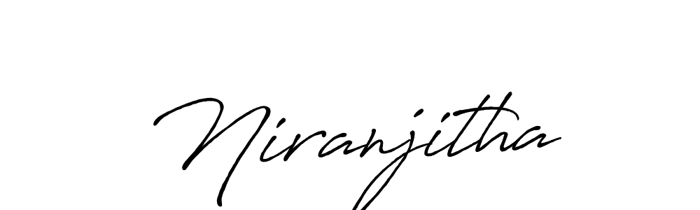 How to make Niranjitha name signature. Use Antro_Vectra_Bolder style for creating short signs online. This is the latest handwritten sign. Niranjitha signature style 7 images and pictures png