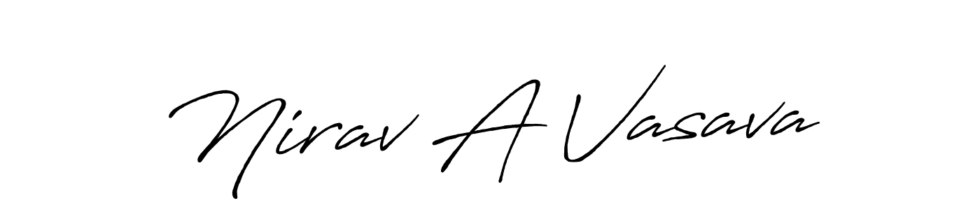 Use a signature maker to create a handwritten signature online. With this signature software, you can design (Antro_Vectra_Bolder) your own signature for name Nirav A Vasava. Nirav A Vasava signature style 7 images and pictures png