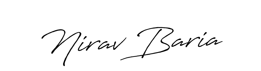 How to make Nirav Baria name signature. Use Antro_Vectra_Bolder style for creating short signs online. This is the latest handwritten sign. Nirav Baria signature style 7 images and pictures png