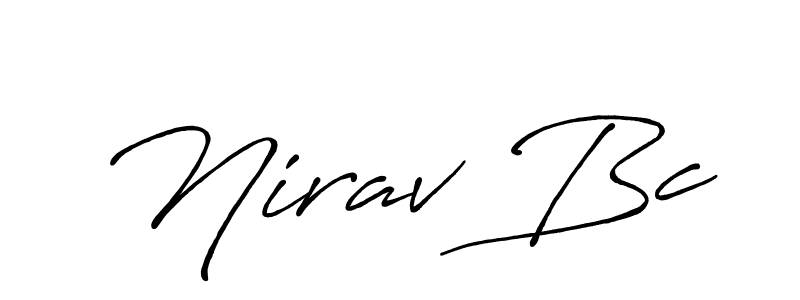 Nirav Bc stylish signature style. Best Handwritten Sign (Antro_Vectra_Bolder) for my name. Handwritten Signature Collection Ideas for my name Nirav Bc. Nirav Bc signature style 7 images and pictures png