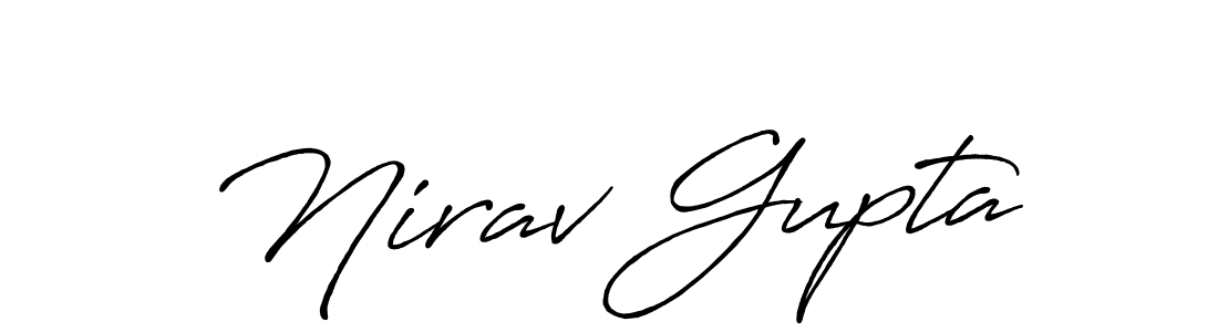 How to make Nirav Gupta signature? Antro_Vectra_Bolder is a professional autograph style. Create handwritten signature for Nirav Gupta name. Nirav Gupta signature style 7 images and pictures png