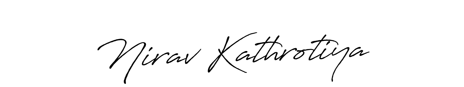 Create a beautiful signature design for name Nirav Kathrotiya. With this signature (Antro_Vectra_Bolder) fonts, you can make a handwritten signature for free. Nirav Kathrotiya signature style 7 images and pictures png