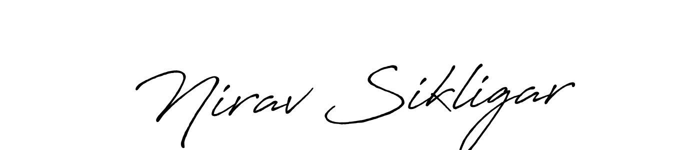Create a beautiful signature design for name Nirav Sikligar. With this signature (Antro_Vectra_Bolder) fonts, you can make a handwritten signature for free. Nirav Sikligar signature style 7 images and pictures png