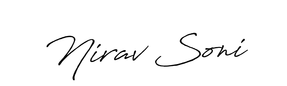 Make a short Nirav Soni signature style. Manage your documents anywhere anytime using Antro_Vectra_Bolder. Create and add eSignatures, submit forms, share and send files easily. Nirav Soni signature style 7 images and pictures png