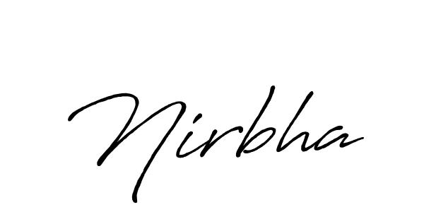 Create a beautiful signature design for name Nirbha. With this signature (Antro_Vectra_Bolder) fonts, you can make a handwritten signature for free. Nirbha signature style 7 images and pictures png