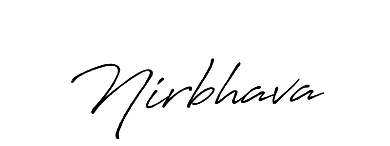 Create a beautiful signature design for name Nirbhava. With this signature (Antro_Vectra_Bolder) fonts, you can make a handwritten signature for free. Nirbhava signature style 7 images and pictures png