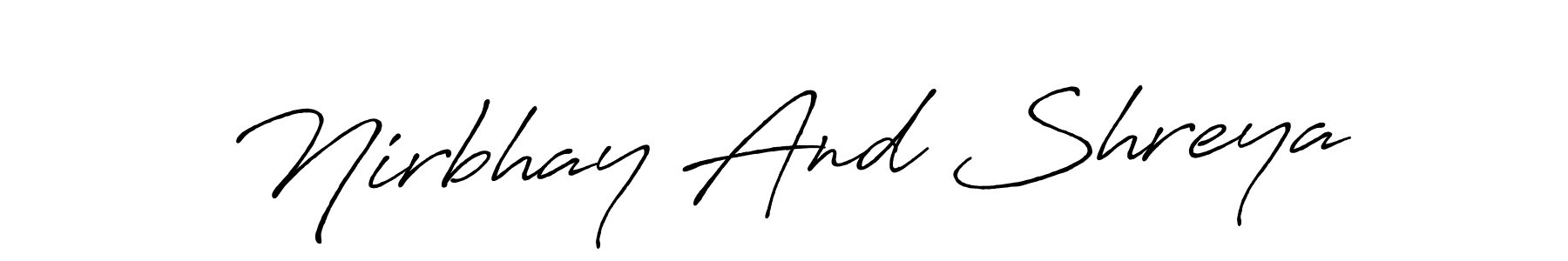Similarly Antro_Vectra_Bolder is the best handwritten signature design. Signature creator online .You can use it as an online autograph creator for name Nirbhay And Shreya. Nirbhay And Shreya signature style 7 images and pictures png