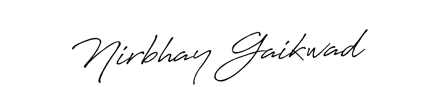 Create a beautiful signature design for name Nirbhay Gaikwad. With this signature (Antro_Vectra_Bolder) fonts, you can make a handwritten signature for free. Nirbhay Gaikwad signature style 7 images and pictures png