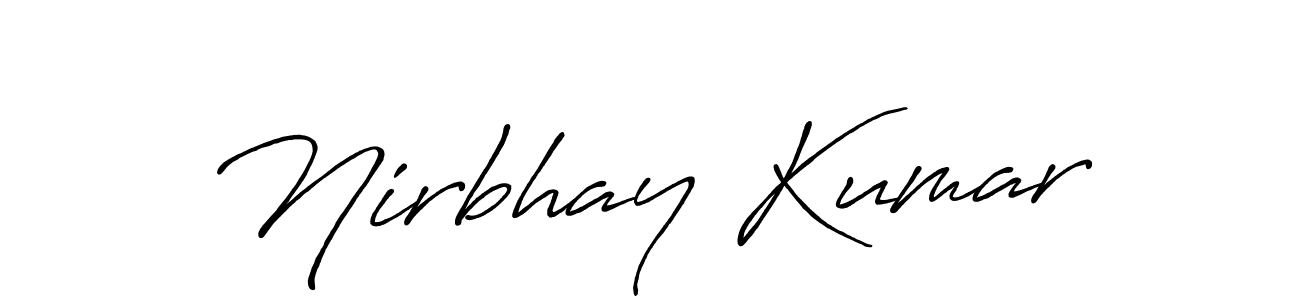 This is the best signature style for the Nirbhay Kumar name. Also you like these signature font (Antro_Vectra_Bolder). Mix name signature. Nirbhay Kumar signature style 7 images and pictures png