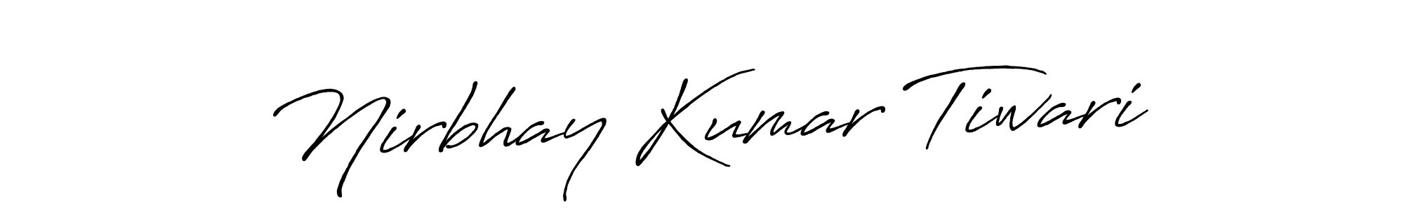 Create a beautiful signature design for name Nirbhay Kumar Tiwari. With this signature (Antro_Vectra_Bolder) fonts, you can make a handwritten signature for free. Nirbhay Kumar Tiwari signature style 7 images and pictures png