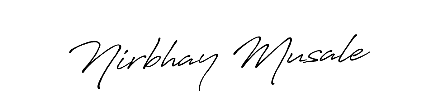 Make a beautiful signature design for name Nirbhay Musale. With this signature (Antro_Vectra_Bolder) style, you can create a handwritten signature for free. Nirbhay Musale signature style 7 images and pictures png