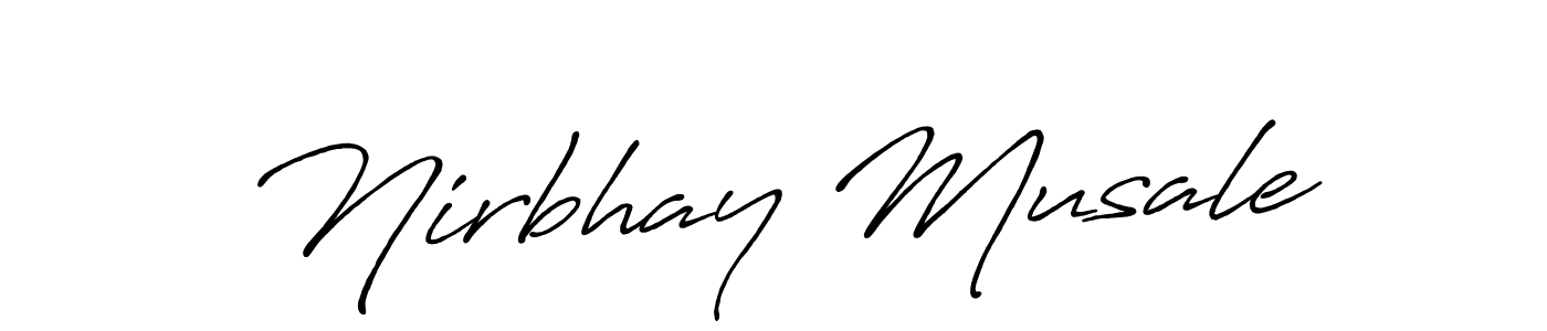 Create a beautiful signature design for name Nirbhay Musale. With this signature (Antro_Vectra_Bolder) fonts, you can make a handwritten signature for free. Nirbhay Musale signature style 7 images and pictures png