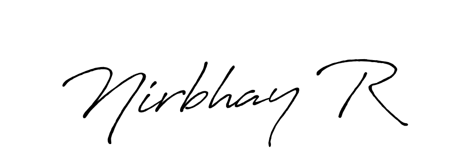 Also we have Nirbhay R name is the best signature style. Create professional handwritten signature collection using Antro_Vectra_Bolder autograph style. Nirbhay R signature style 7 images and pictures png