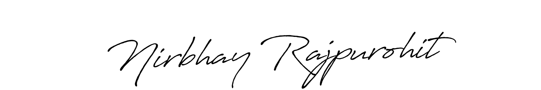 Make a beautiful signature design for name Nirbhay Rajpurohit. With this signature (Antro_Vectra_Bolder) style, you can create a handwritten signature for free. Nirbhay Rajpurohit signature style 7 images and pictures png